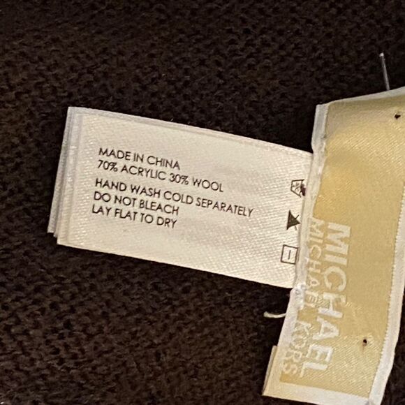 Michael Kors Cowl Infinity Dark Brown Scarf Snood Neckwarmer Tube Scarf Knit - Picture 3 of 3